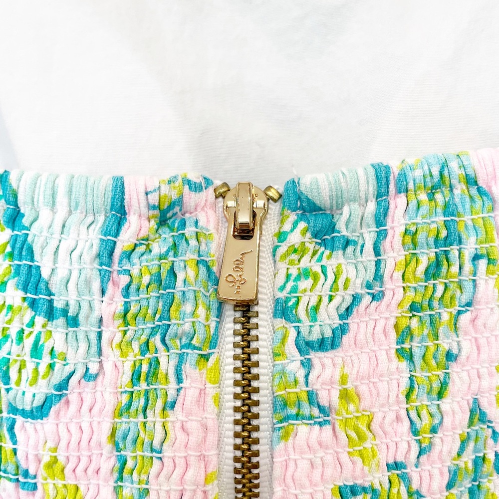 Lilly Pulitzer Pink, Light Blue & Green Scallop-Edge Sundress - Picture 4 of 6